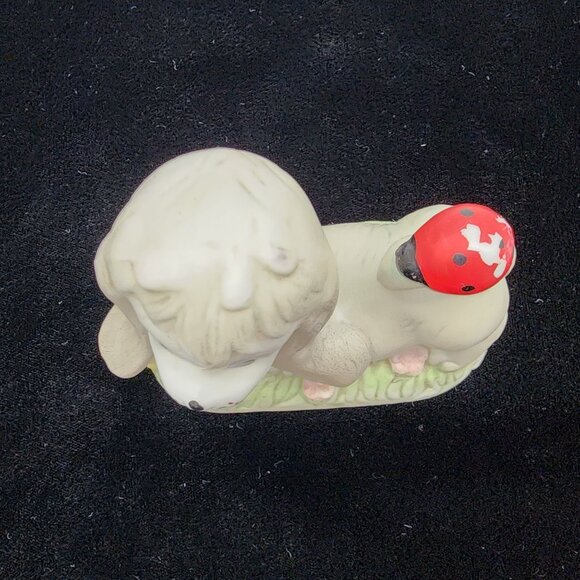 Lefton Dog Figure With Ladybug on Tail Kitschy Figurine Vintage MCM 3.5" High - Picture 7 of 8